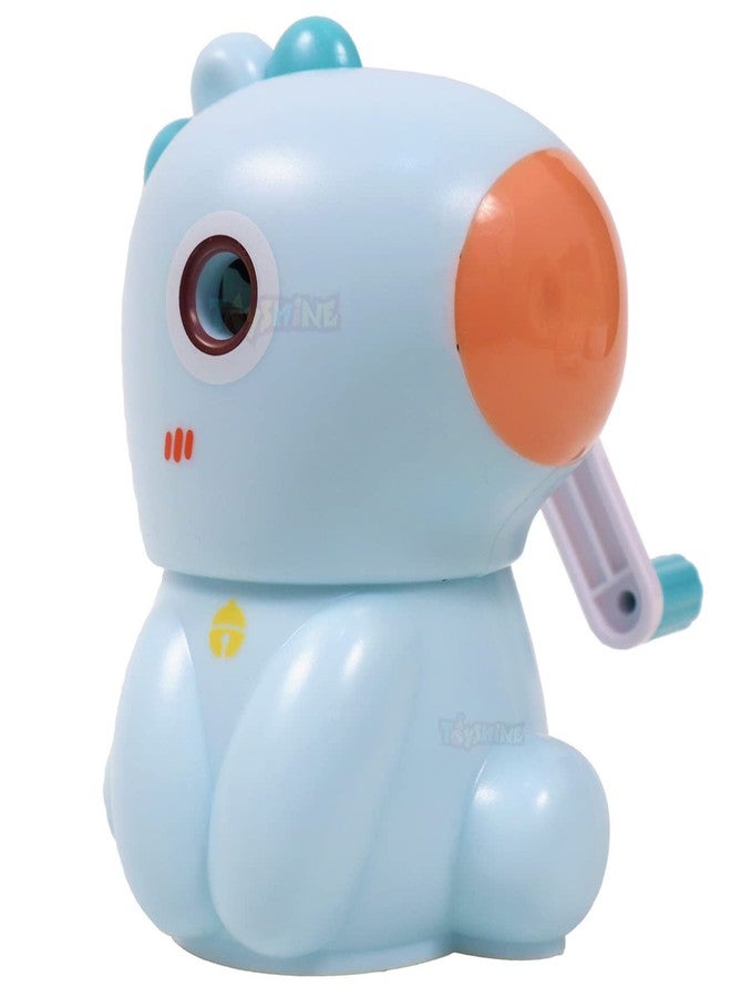 توي شاين مبراة أقلام رصاص يدوية لطيفة من توي شاين للأطفال والفنانين، مبراة أقلام رصاص يدوية محمولة - ديناصور، أزرق - Image 1